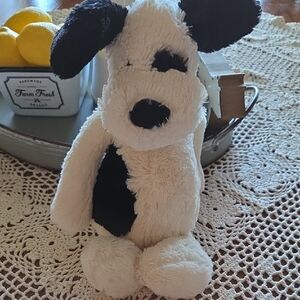 Jellycat Black and Cream Dog Medium